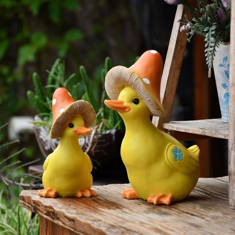 Mushroom Hat Yellow Duck Ornaments - huemabe - Creative Home Decor