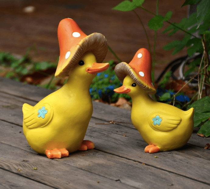 Mushroom Hat Yellow Duck Ornaments - huemabe - Creative Home Decor