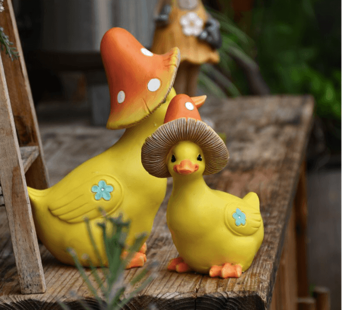 Mushroom Hat Yellow Duck Ornaments - huemabe - Creative Home Decor