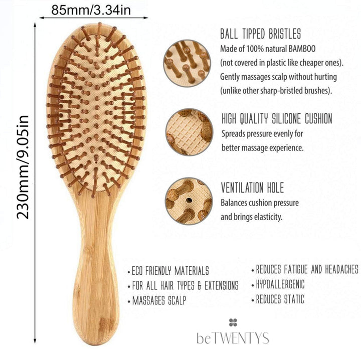 Natural Bamboo Hair Brush - huemabe - Creative Home Decor