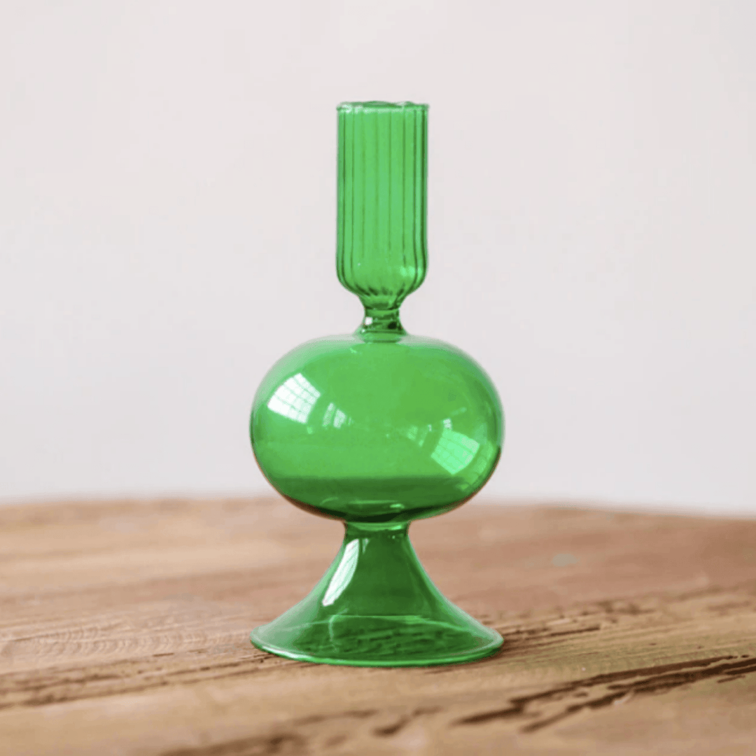 Nordic Artist Style Colorful Glass Candlesticks / Vase - huemabe - Creative Home Decor