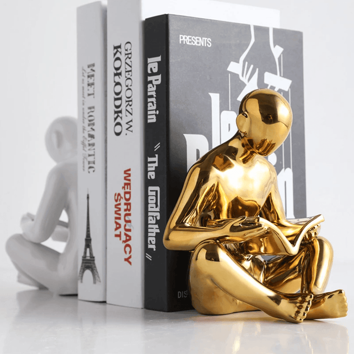 Nordic Book Reader Ceramic Bookend - huemabe - Creative Home Decor