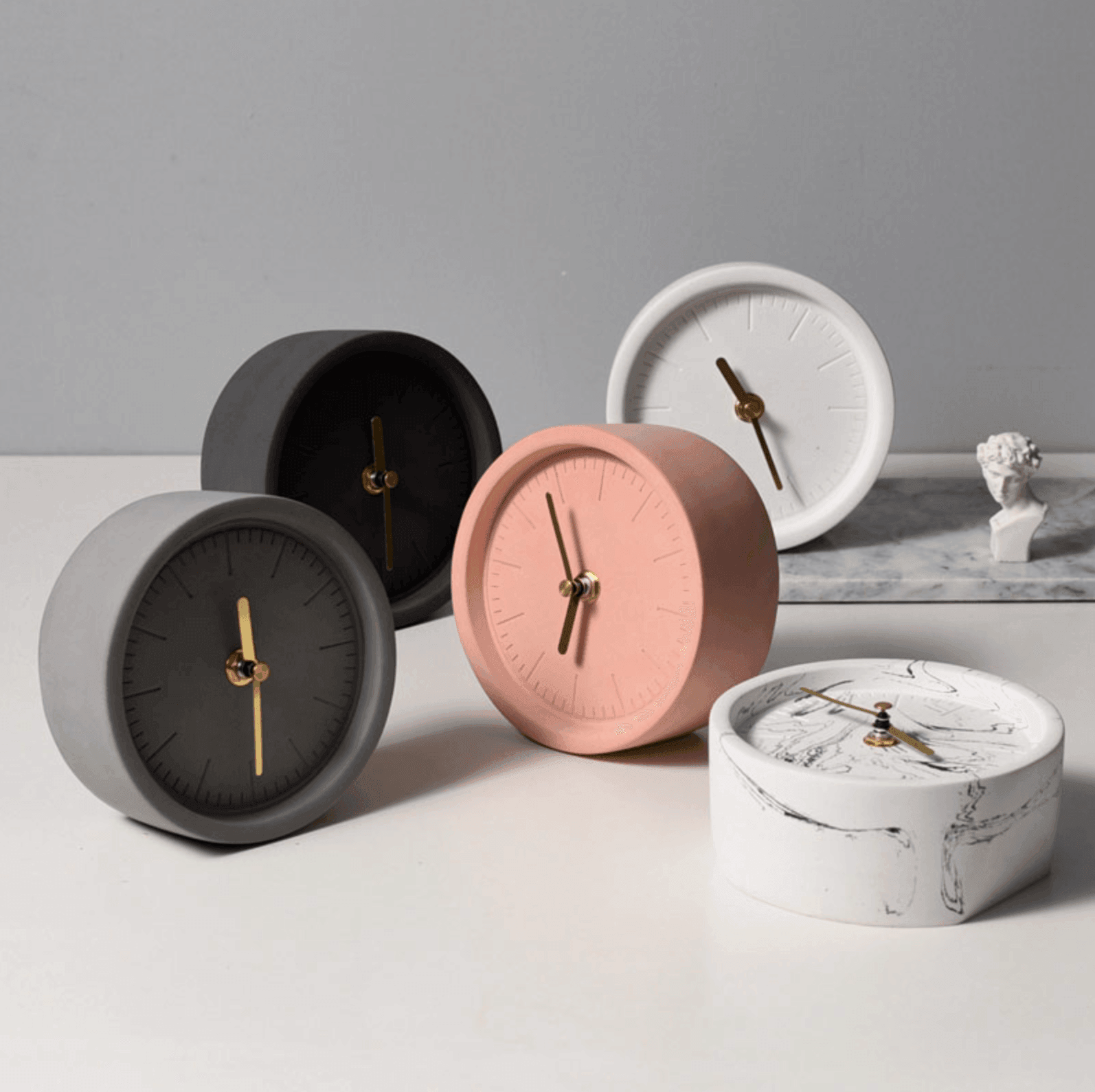 Nordic Cement Desk Clock - huemabe - Creative Home Decor