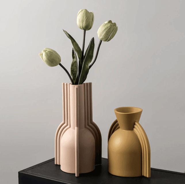 Nordic Geometric Ceramic Flower Vase - huemabe - Creative Home Decor