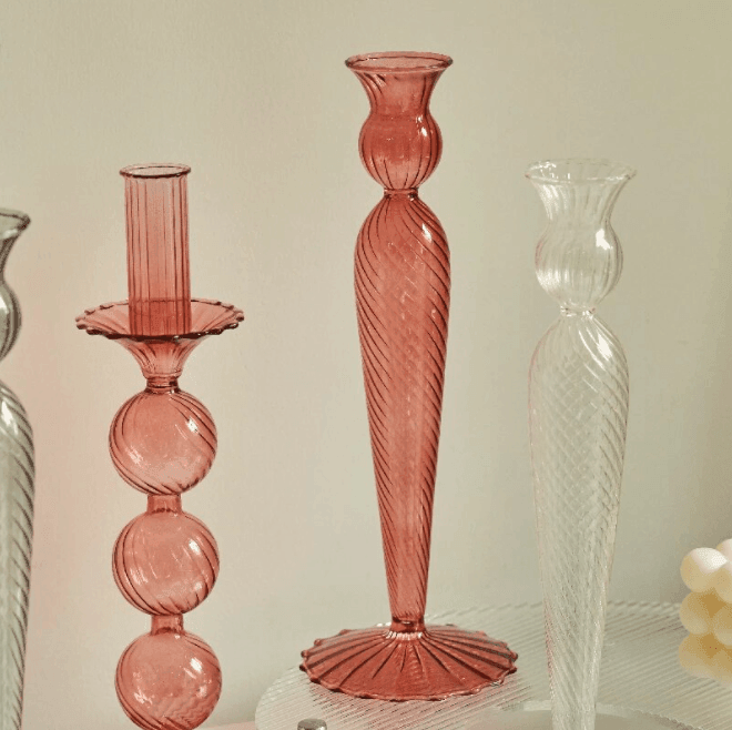 Nordic Glass Taper Candlestick Holder - huemabe - Creative Home Decor