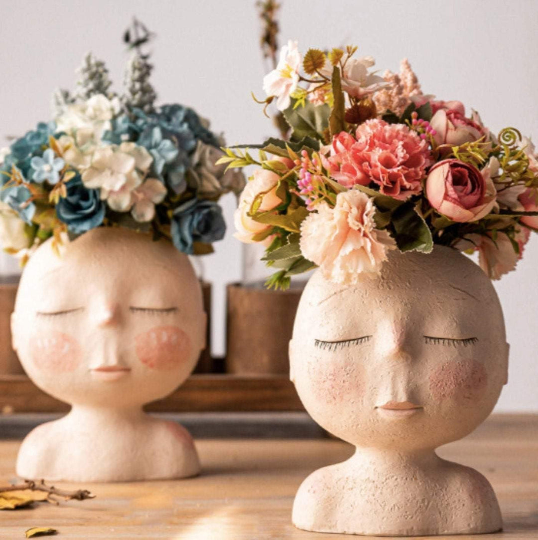 Nordic Human Head Vase Flower Pot - huemabe - Creative Home Decor