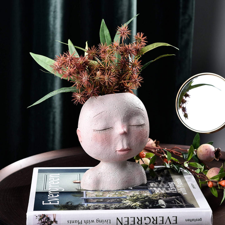 Nordic Human Head Vase Flower Pot - huemabe - Creative Home Decor