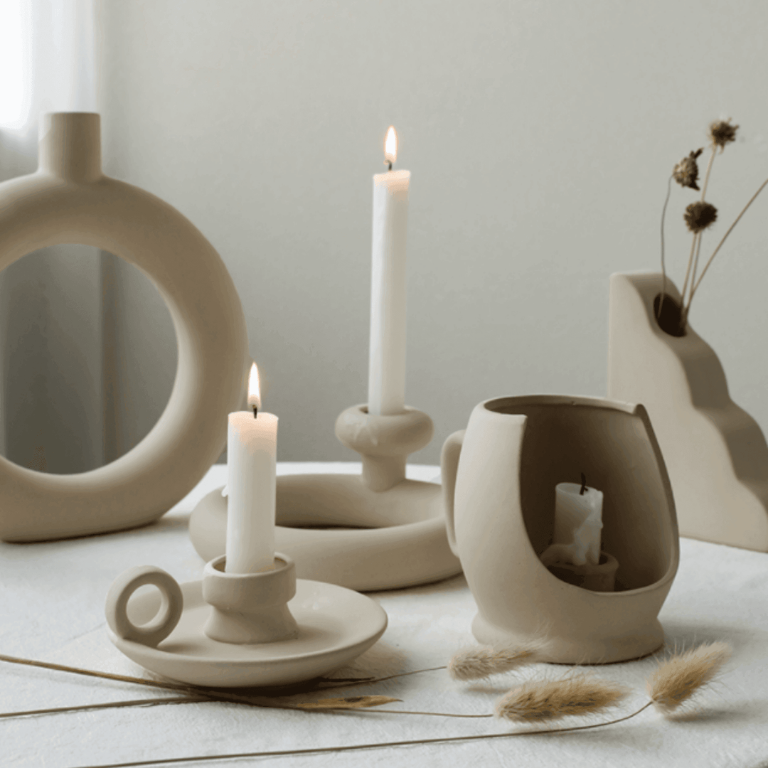 Nordic Minimalist Ceramic Candle Holder - huemabe - Creative Home Decor