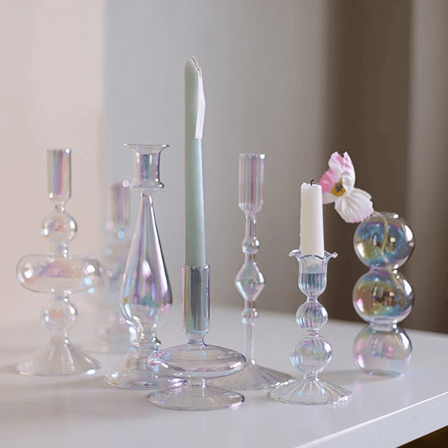 Nordic Rainbow Glass Vase / Candle Holder - huemabe - Creative Home Decor