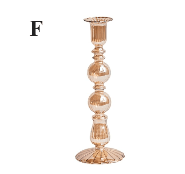 Northern European Style Glass Candle holder - Champagne Gold - huemabe - Creative Home Decor