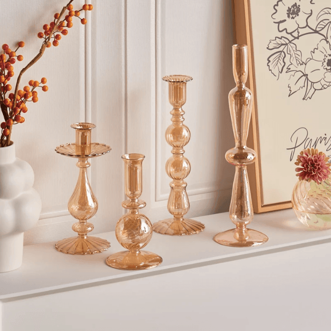 Northern European Style Glass Candle holder - Champagne Gold - huemabe - Creative Home Decor