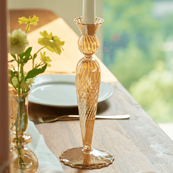 Northern European Style Glass Candle holder - Champagne Gold - huemabe - Creative Home Decor