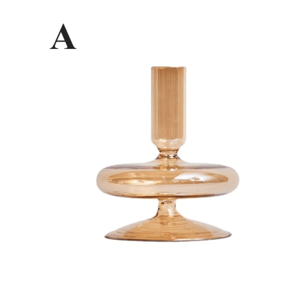 Northern European Style Glass Candle holder - Champagne Gold - huemabe - Creative Home Decor