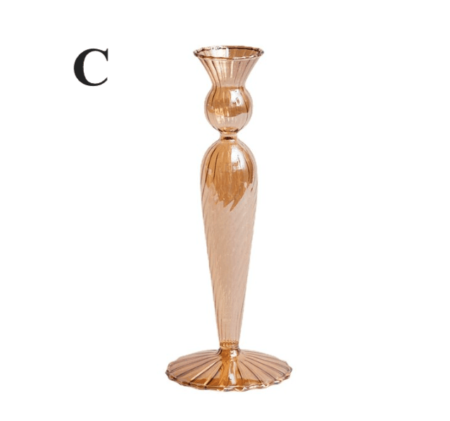 Northern European Style Glass Candle holder - Champagne Gold - huemabe - Creative Home Decor