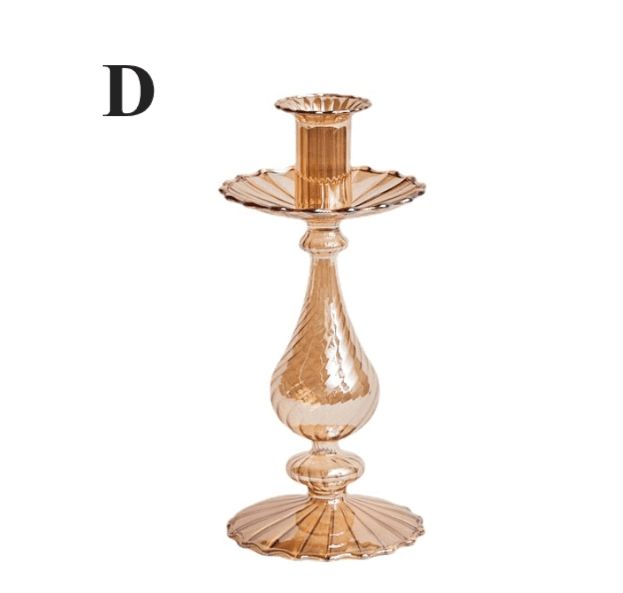 Northern European Style Glass Candle holder - Champagne Gold - huemabe - Creative Home Decor