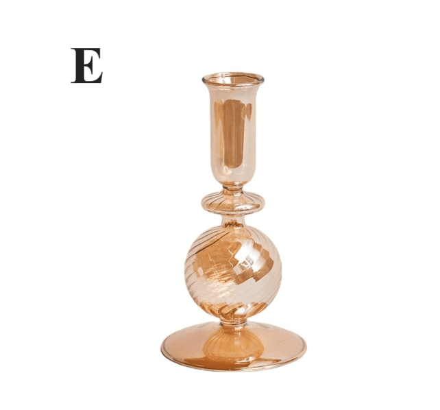 Northern European Style Glass Candle holder - Champagne Gold - huemabe - Creative Home Decor