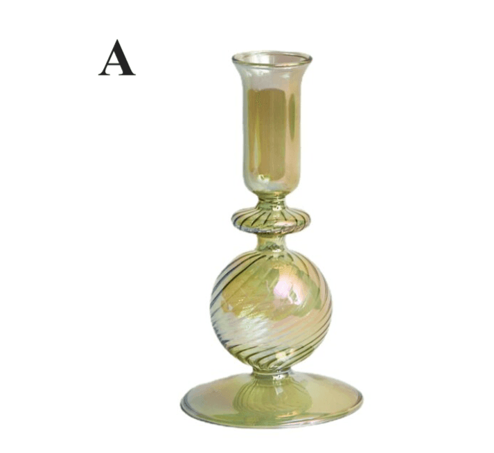 Northern European Style Glass Candle holder - Pine Green - huemabe - Creative Home Decor