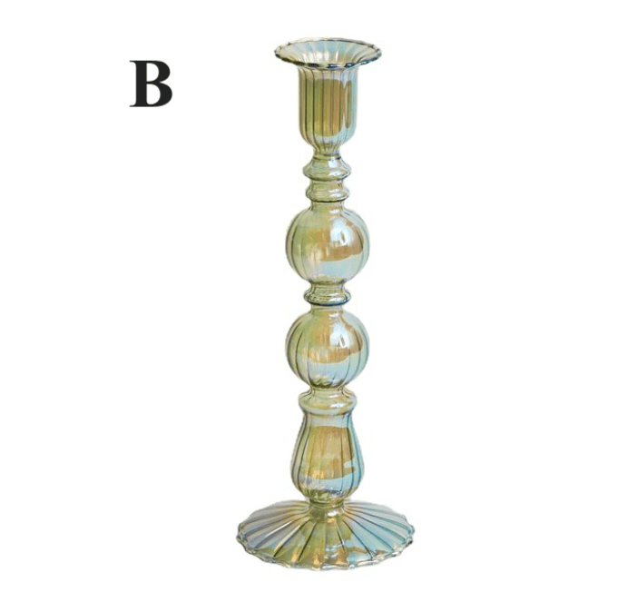 Northern European Style Glass Candle holder - Pine Green - huemabe - Creative Home Decor