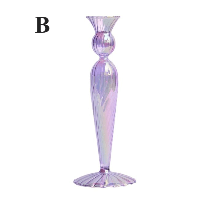 Northern European Style Glass Candle holder - Rainbow Lilac - huemabe - Creative Home Decor