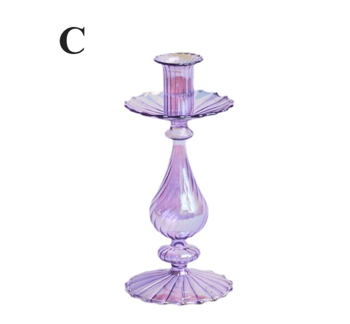 Northern European Style Glass Candle holder - Rainbow Lilac - huemabe - Creative Home Decor