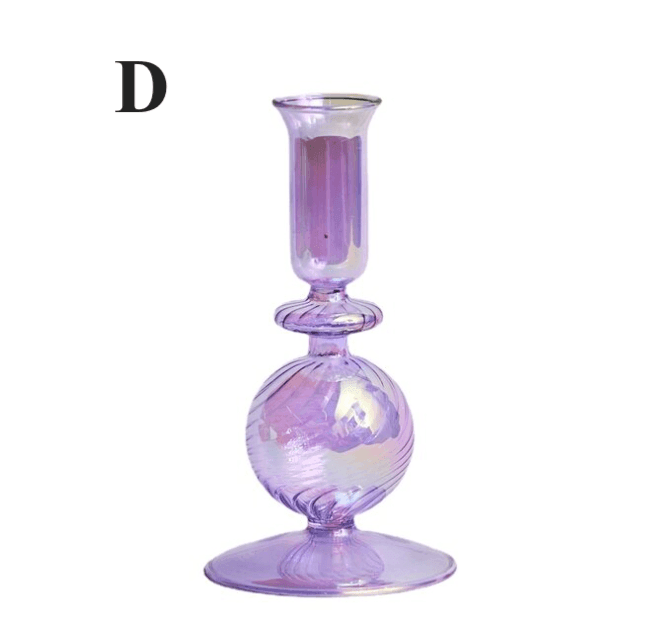 Northern European Style Glass Candle holder - Rainbow Lilac - huemabe - Creative Home Decor