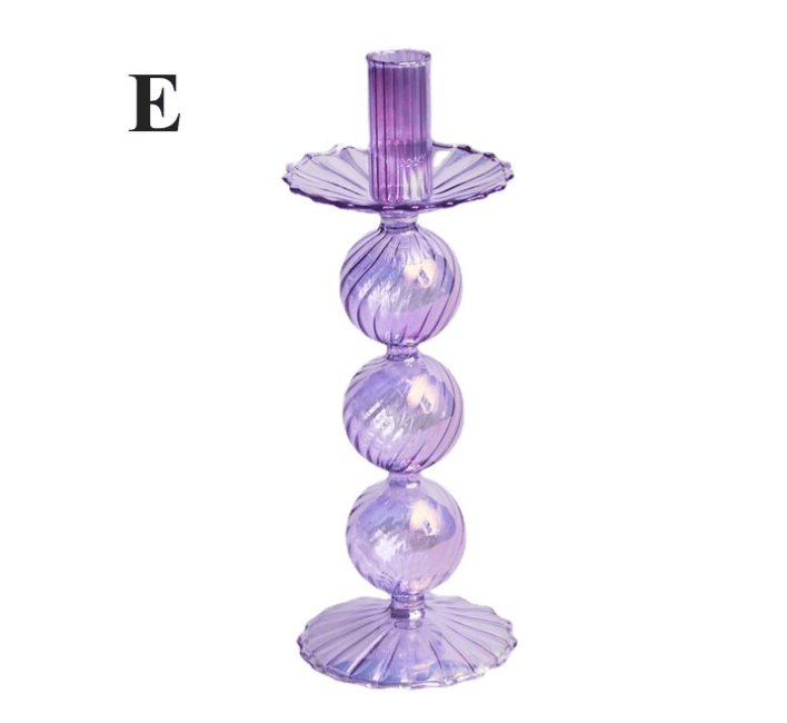 Northern European Style Glass Candle holder - Rainbow Lilac - huemabe - Creative Home Decor