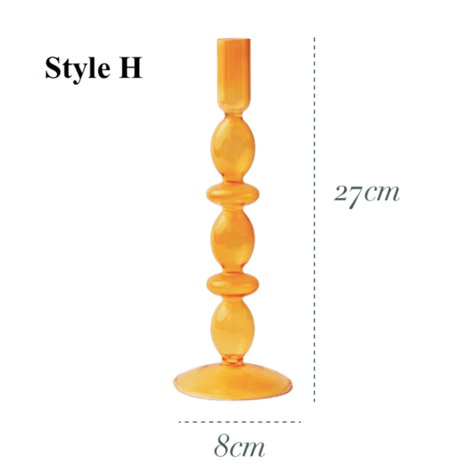 Orange Glass Candlesticks / Vase - huemabe - Creative Home Decor