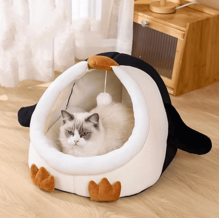 Penguin Shape Enclosed Cat Bed - huemabe - Creative Home Decor