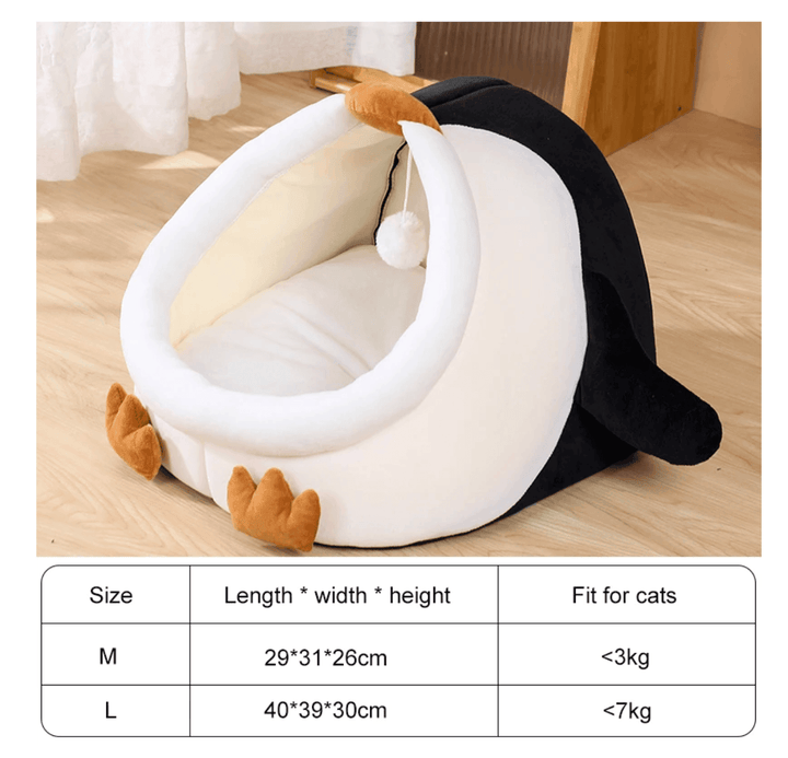 Penguin Shape Enclosed Cat Bed - huemabe - Creative Home Decor