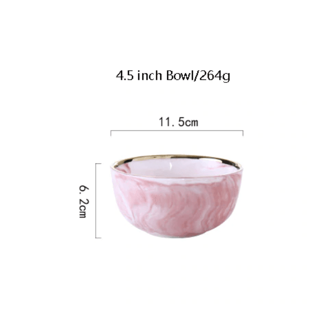 Pink Marble Ceramic Dinnerware Plates - huemabe - Creative Home Decor