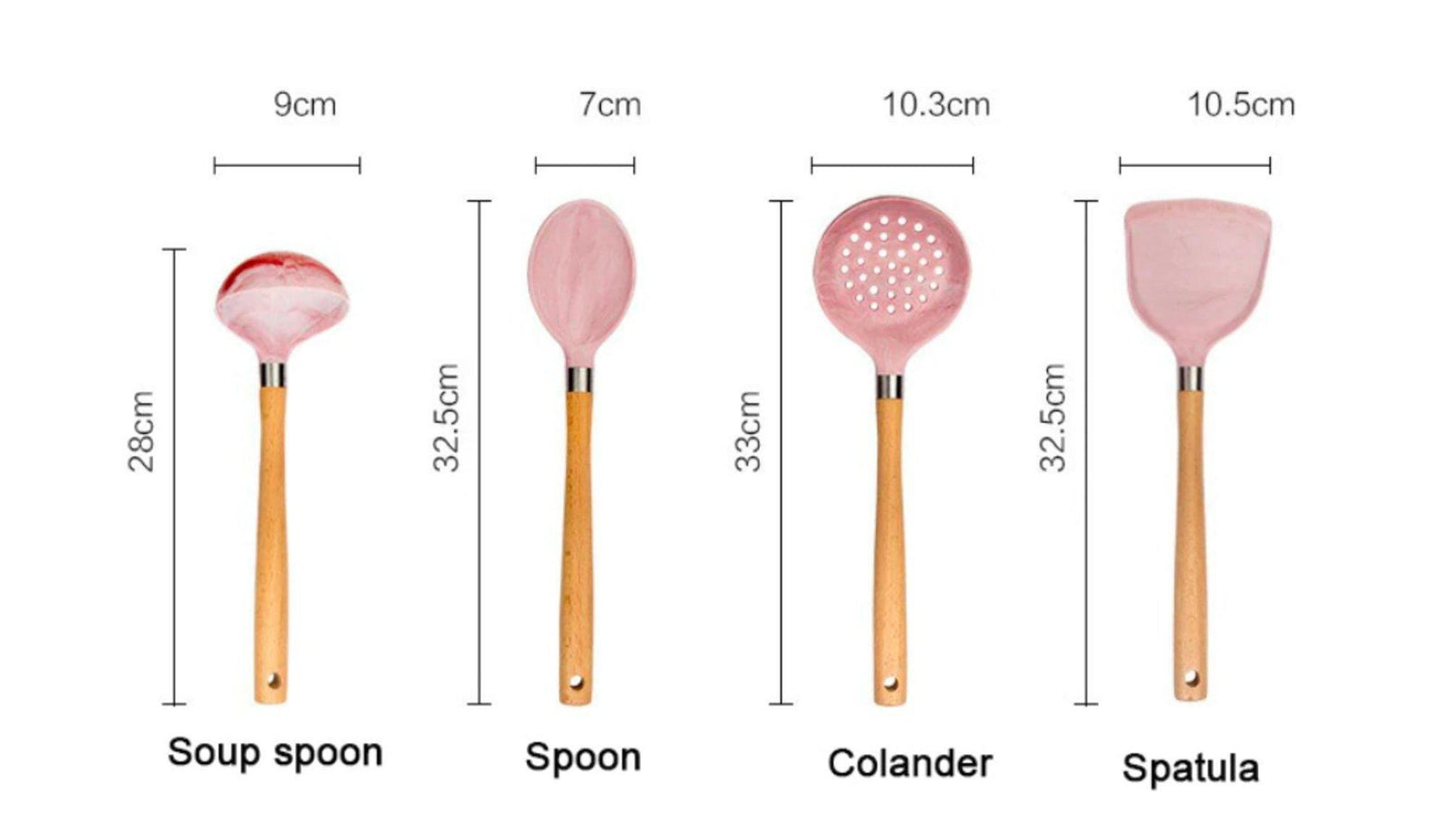 Pink Marble Silicone Cooking Utensils Set - huemabe - Creative Home Decor