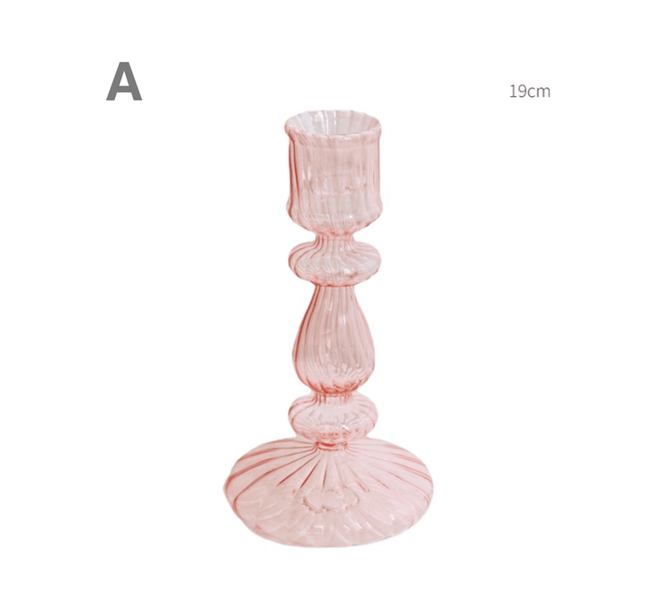 Pink Wedding Table Centerpieces Glass Candlestick Holder - huemabe - Creative Home Decor