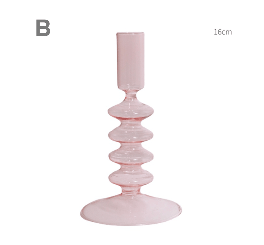 Pink Wedding Table Centerpieces Glass Candlestick Holder - huemabe - Creative Home Decor