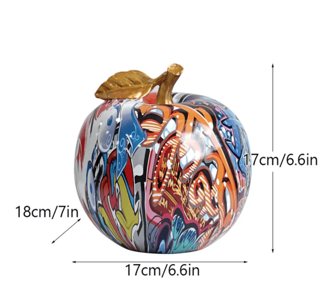 Pop Art Painting Resin Apple Sculptures | Fruit Ornament - huemabe - Creative Home Decor