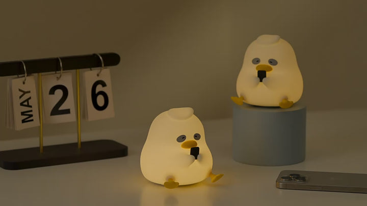 Duck Silicone Night Light – Rechargeable Touch Bedside Lamp