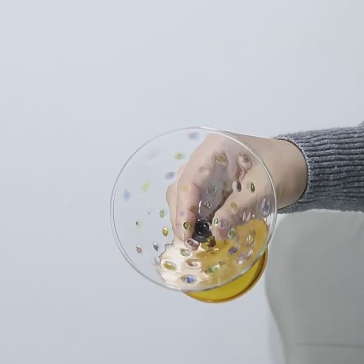 Colorful Polka Dot Wine Glass | Cocktail/Champagne Glass