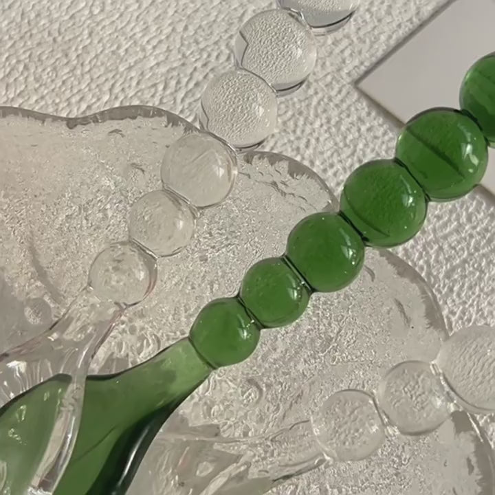 Colorful Glass Dessert Spoon | Dessert Fork