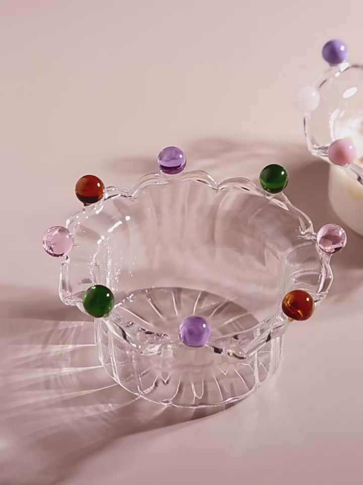 Crown-Shaped Glass Bowl – Lead-Free Yogurt Salad Bowl