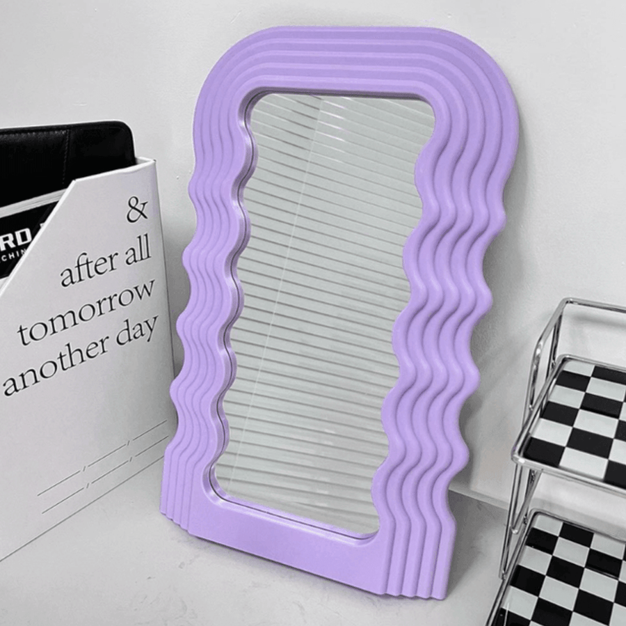 Purple Desktop Wave Mirror / Wall Mirror - huemabe - Creative Home Decor