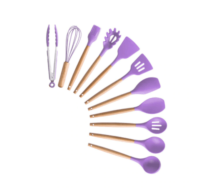Purple Silicone Cooking Utensils Set - huemabe - Creative Home Decor