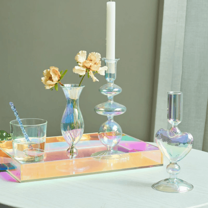 Rainbow Glass Candlesticks / Vase - huemabe - Creative Home Decor