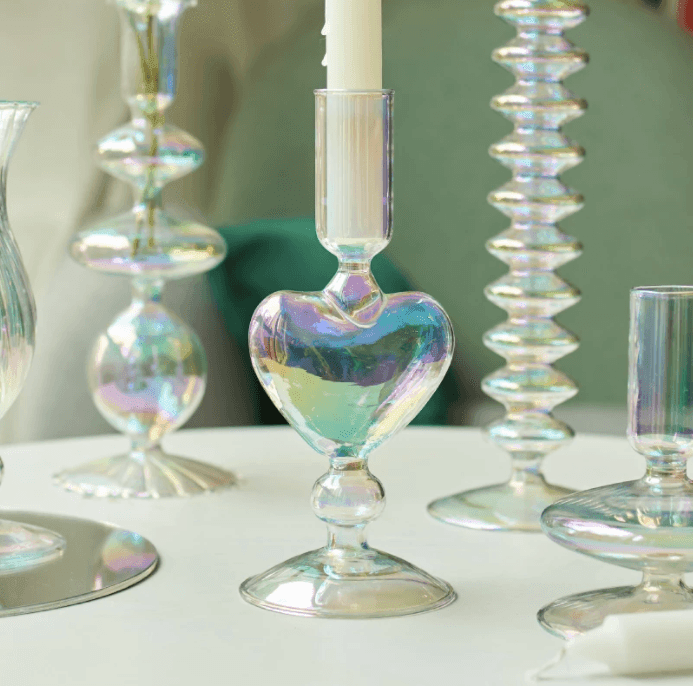 Rainbow Glass Candlesticks / Vase - huemabe - Creative Home Decor