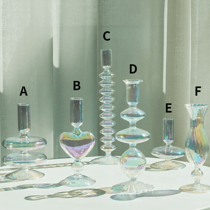 Rainbow Glass Candlesticks / Vase - huemabe - Creative Home Decor