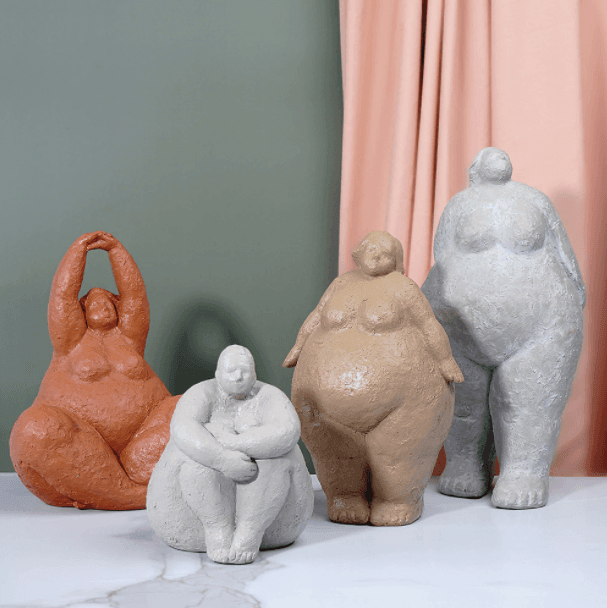 Resin Abstract Fat Lady Figurines - huemabe - Creative Home Decor