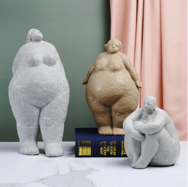 Resin Abstract Fat Lady Figurines - huemabe - Creative Home Decor