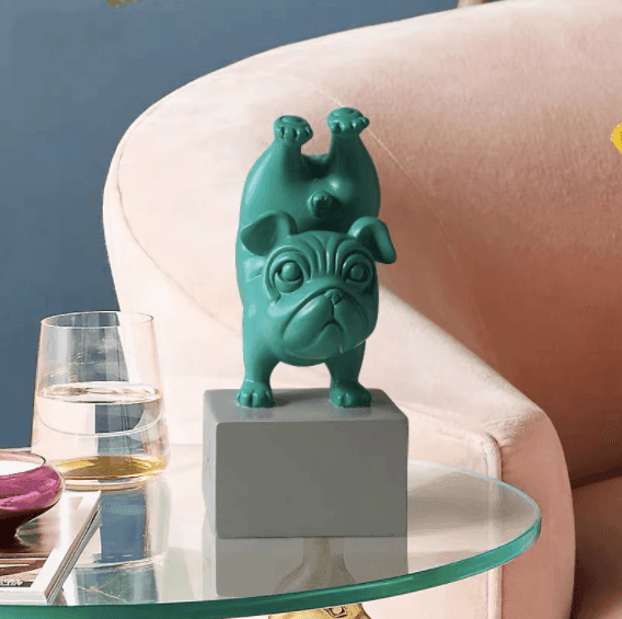 Resin Abstract Yoga Bulldog Figurine - huemabe - Creative Home Decor