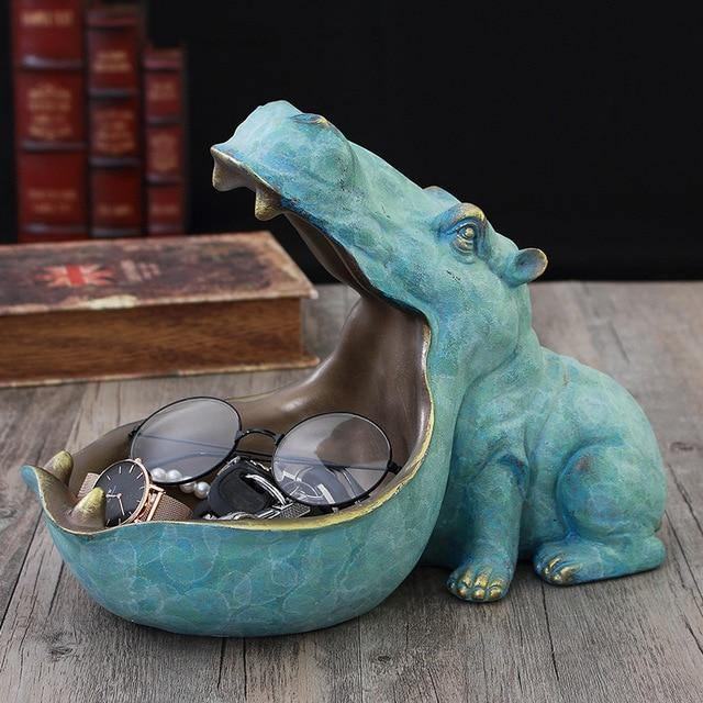 Resin Hippo Figurine Crafts - huemabe - Creative Home Decor