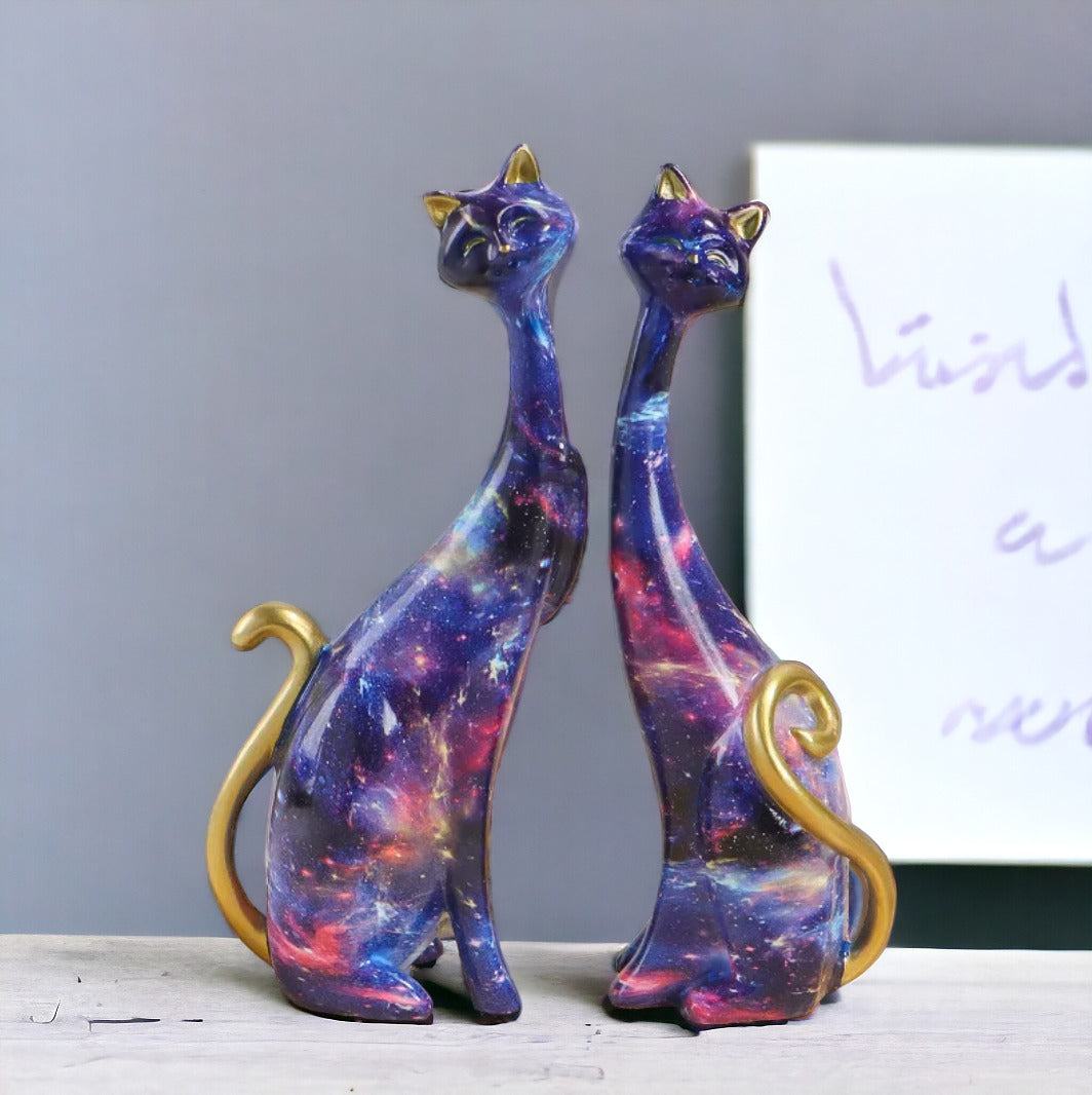 Resin Painted Graffiti Cat Ornaments | Desktop Animal Craft - huemabe - Creative Home Decor