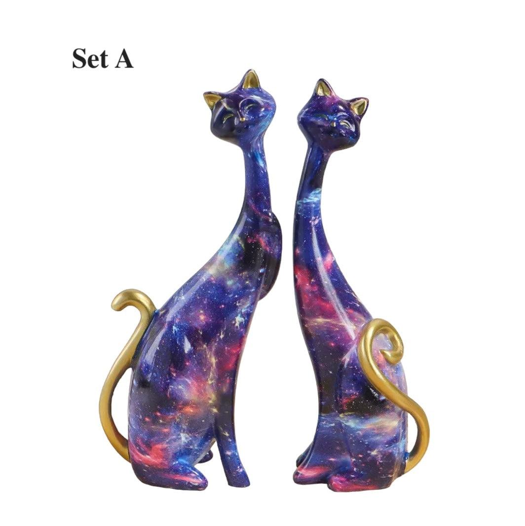 Resin Painted Graffiti Cat Ornaments | Desktop Animal Craft - huemabe - Creative Home Decor
