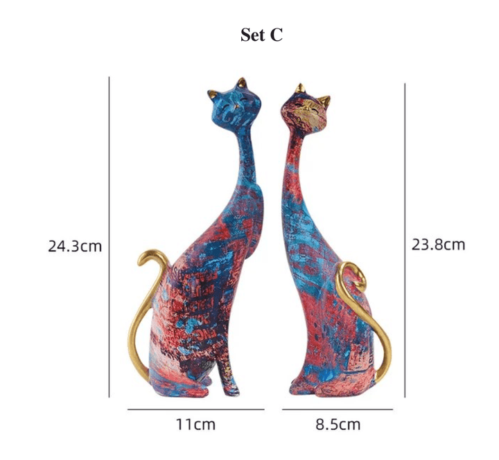 Resin Painted Graffiti Cat Ornaments | Desktop Animal Craft - huemabe - Creative Home Decor